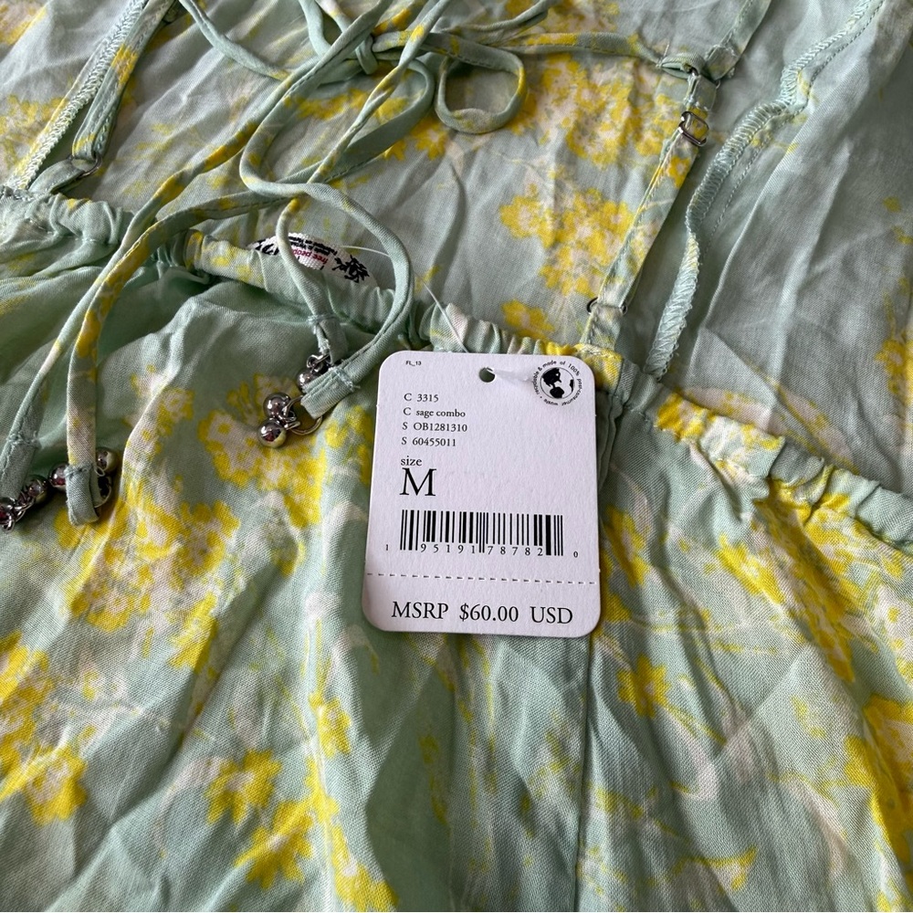 Intimately Free People In Control Sage Combo Floral Slip Dress M NWT - Picture 10 of 10